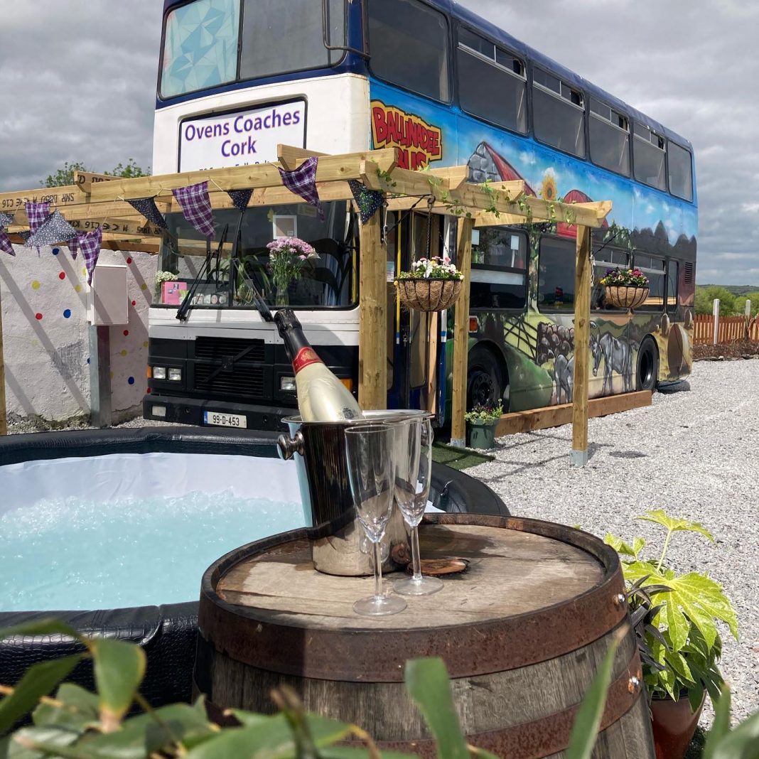 Cork AirBNB bus with hot tub